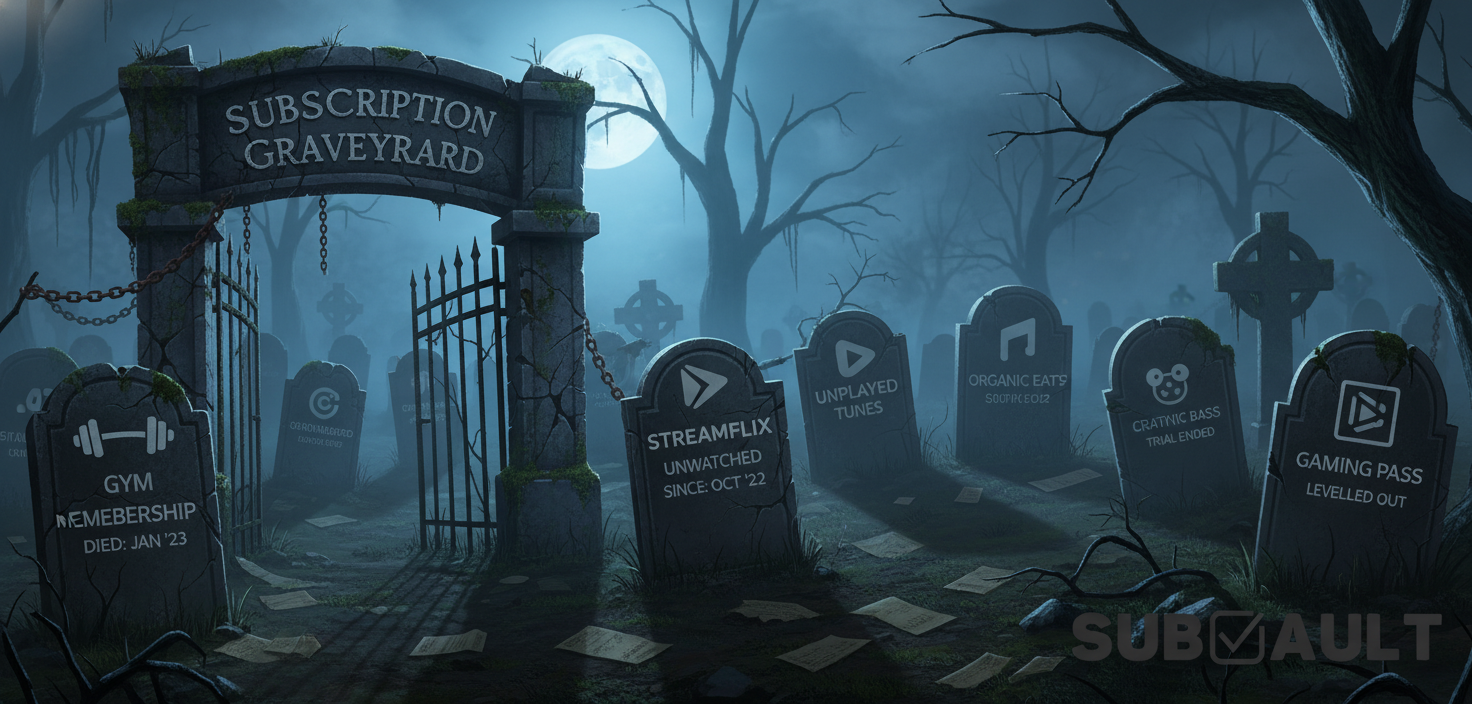 Forgotten subscriptions pile up like a graveyard of unused services